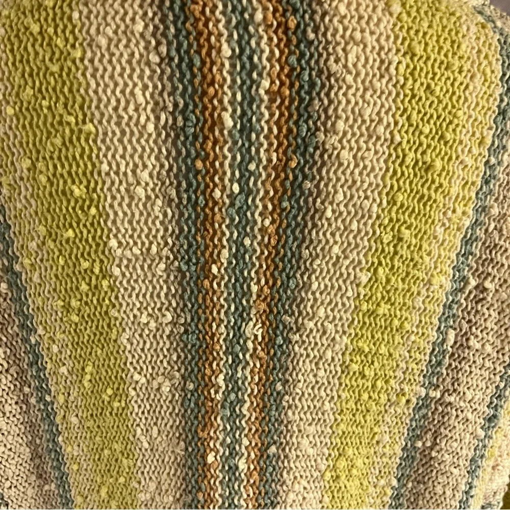 Hem & Thread Earthy Tones Striped Sweater L Boho Festival LIghtweight Textured - Picture 5 of 11